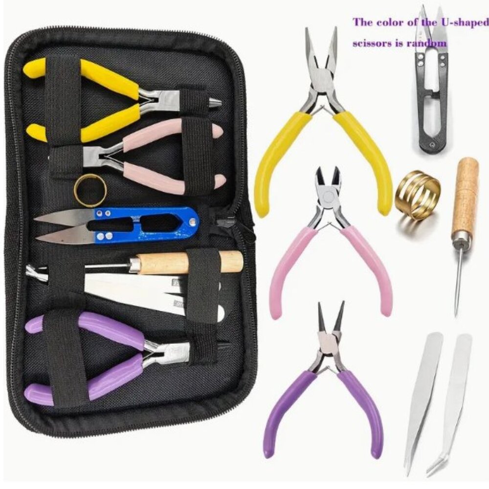 8-Piece Jewelry Making Tool Set-Round Nose, Pointed Nose, and Wire Cutters